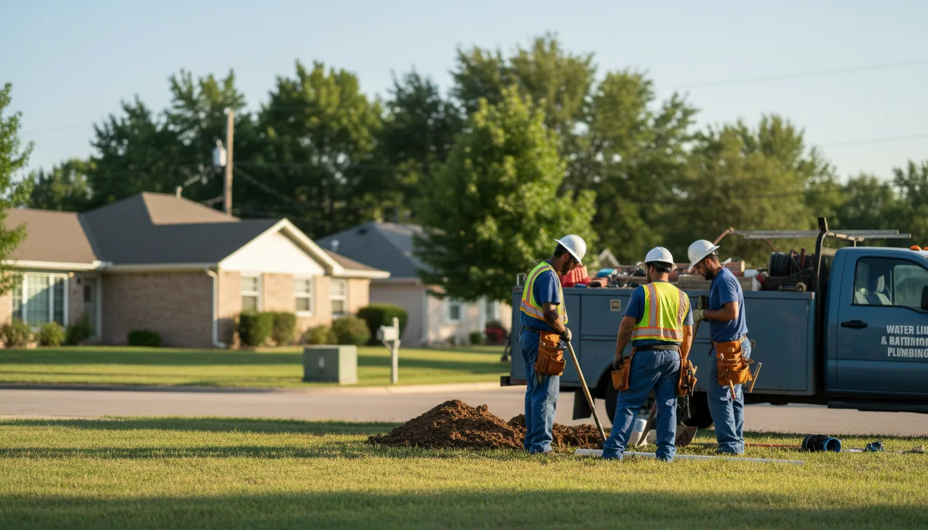 Residential water line and bathroom plumbing service in Skidmore, MO